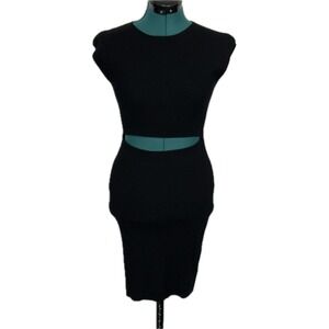 Aritzia Wilfred Free Cut-Out Knit Mini Dress Size Small Black Bodycon 76203